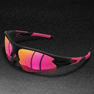 Pink & Black Y2K Mirrored Lens Premium Sports Sunglasses